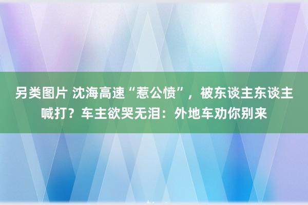 另类图片 沈海高速“惹公愤”，被东谈主东谈主喊打？车主欲哭无泪：外地车劝你别来