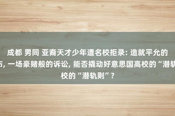成都 男同 亚裔天才少年遭名校拒录: 造就平允的遮羞布， 一场豪赌般的诉讼， 能否撬动好意思国高校的“潜轨则”?