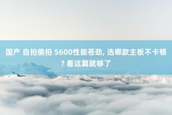 国产 自拍偷拍 5600性能苍劲， 选哪款主板不卡顿? 看这篇就够了