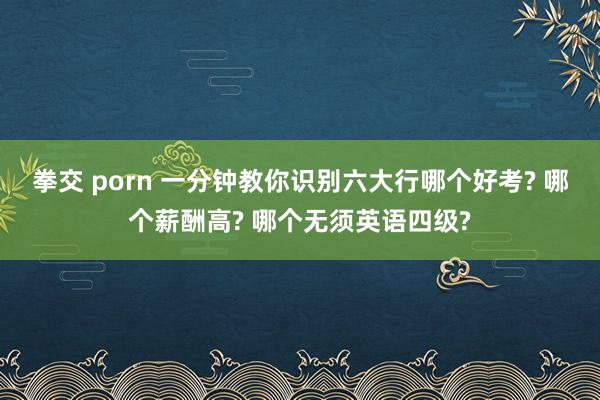 拳交 porn 一分钟教你识别六大行哪个好考? 哪个薪酬高? 哪个无须英语四级?