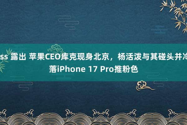 fss 露出 苹果CEO库克现身北京，杨活泼与其碰头并冷落iPhone 17 Pro推粉色